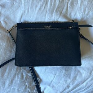 NWOT Kate spade black textured structured crossbody purse